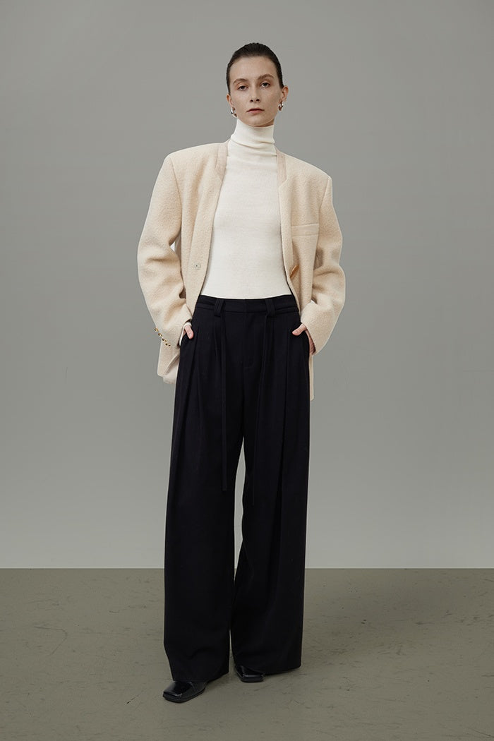 Architectural Wool Short Coat