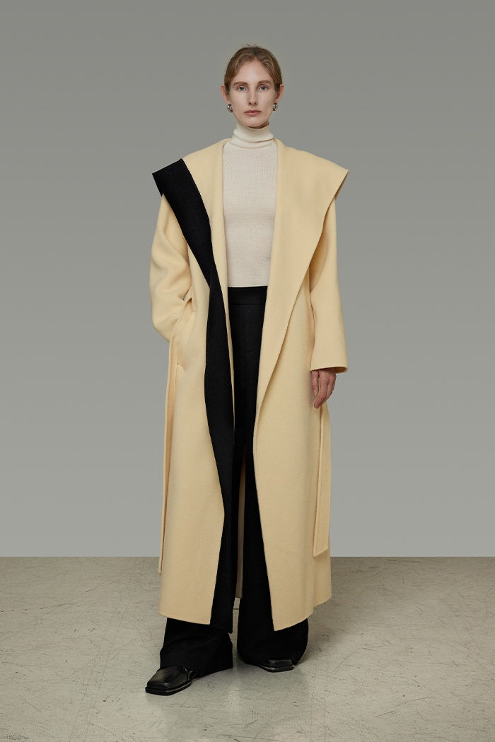 Unspoken Wool Colorblock Sculpted Coat