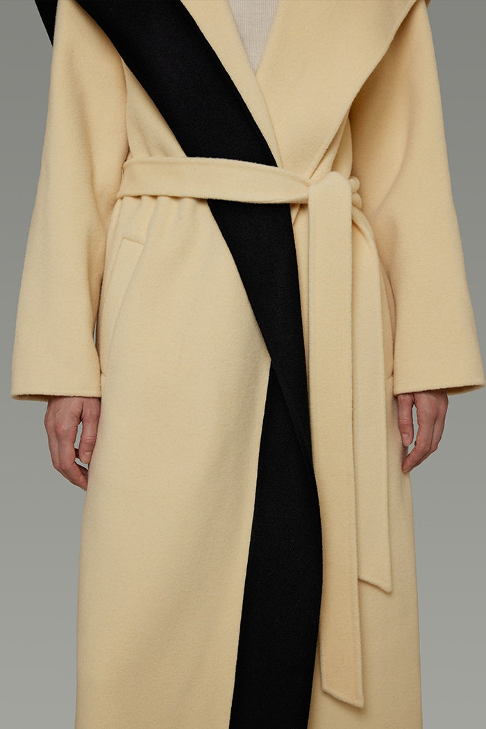 Unspoken Wool Colorblock Sculpted Coat