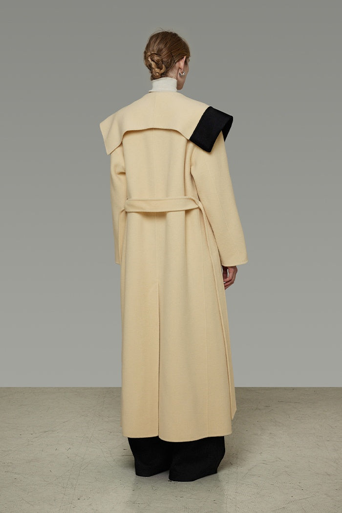 Unspoken Wool Colorblock Sculpted Coat