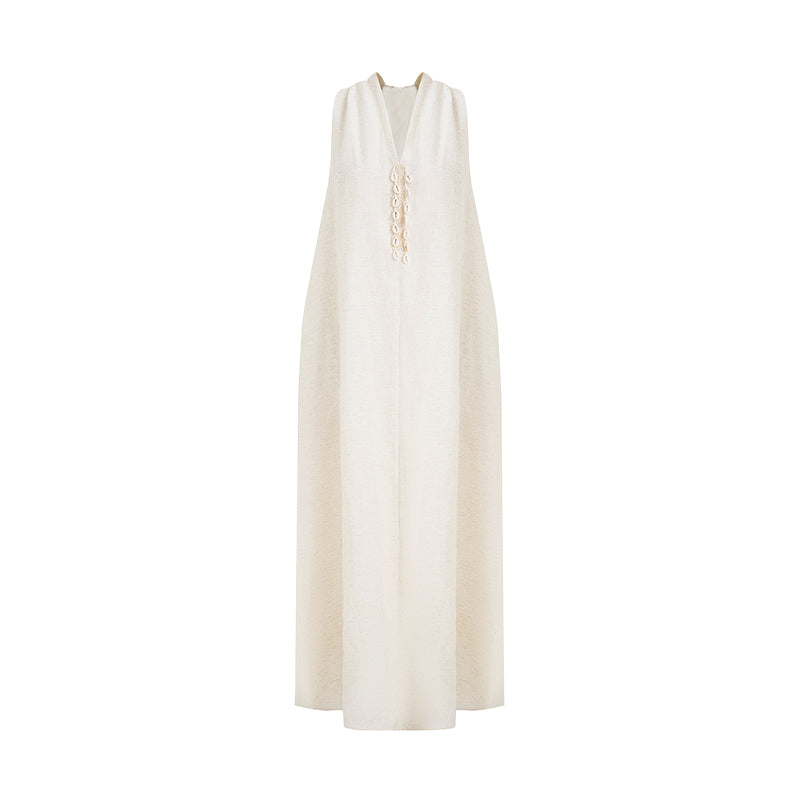 Effortless Drape V-Neck Maxi Dress