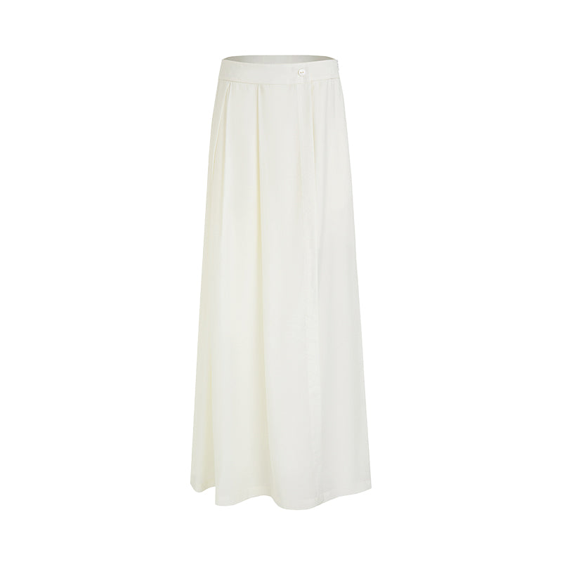 Fluid Drape Minimalist Wide-Leg Trousers