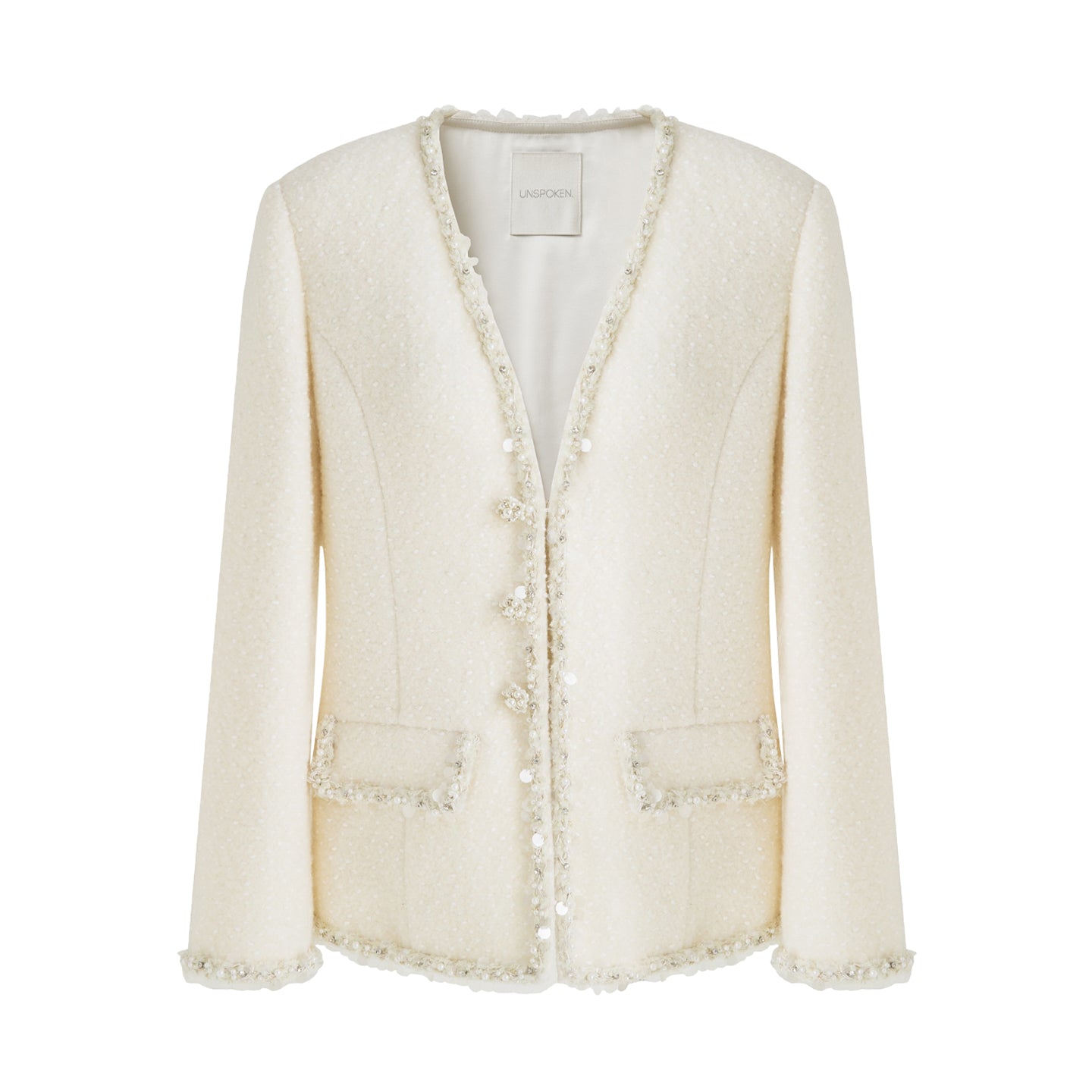 Quiet Luxury Tweed V-Neck Cardigan