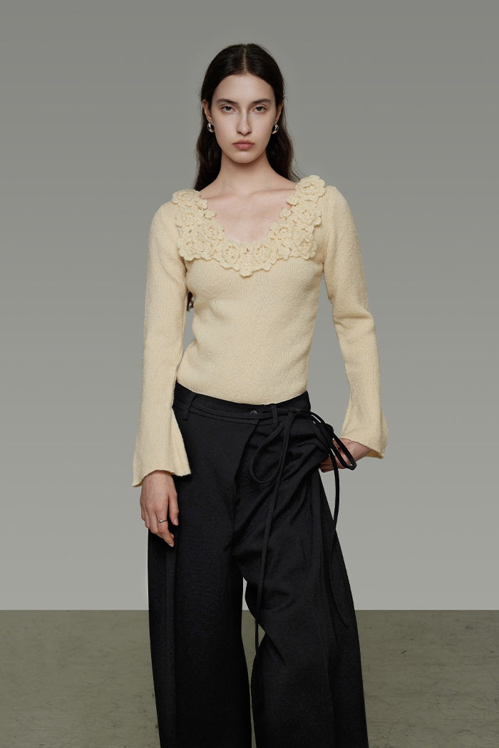 Understated V-Neck Knit Top