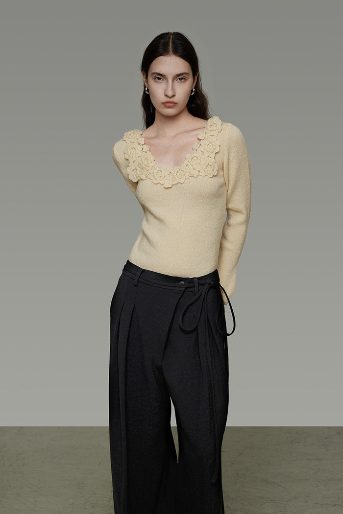 Understated V-Neck Knit Top