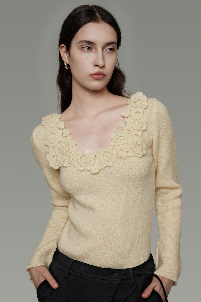 Understated V-Neck Knit Top