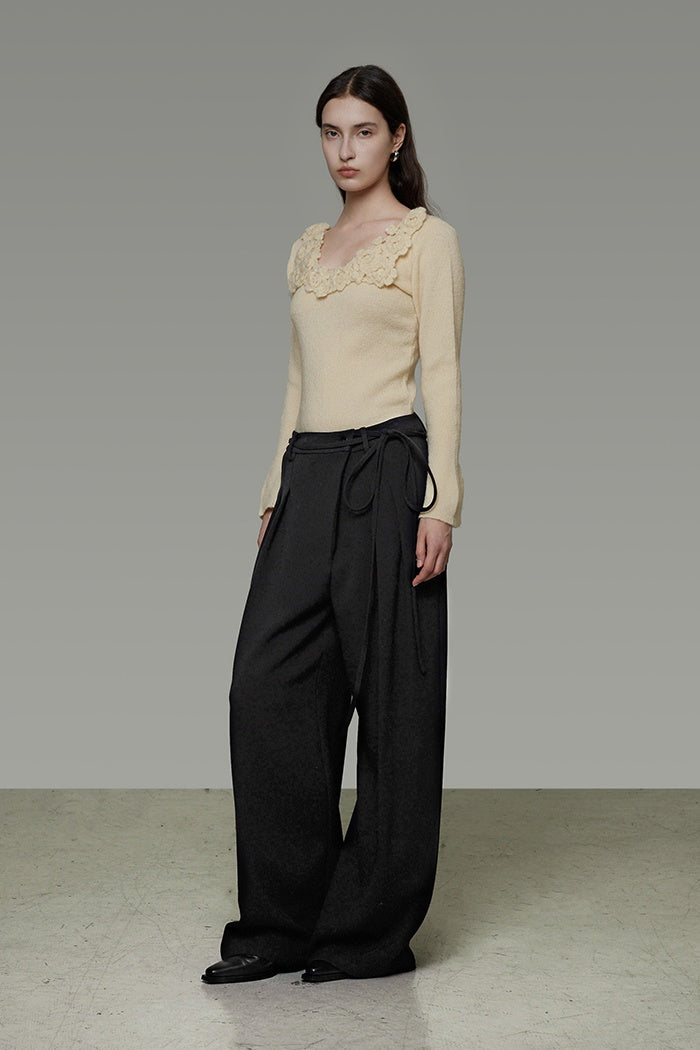 Understated V-Neck Knit Top