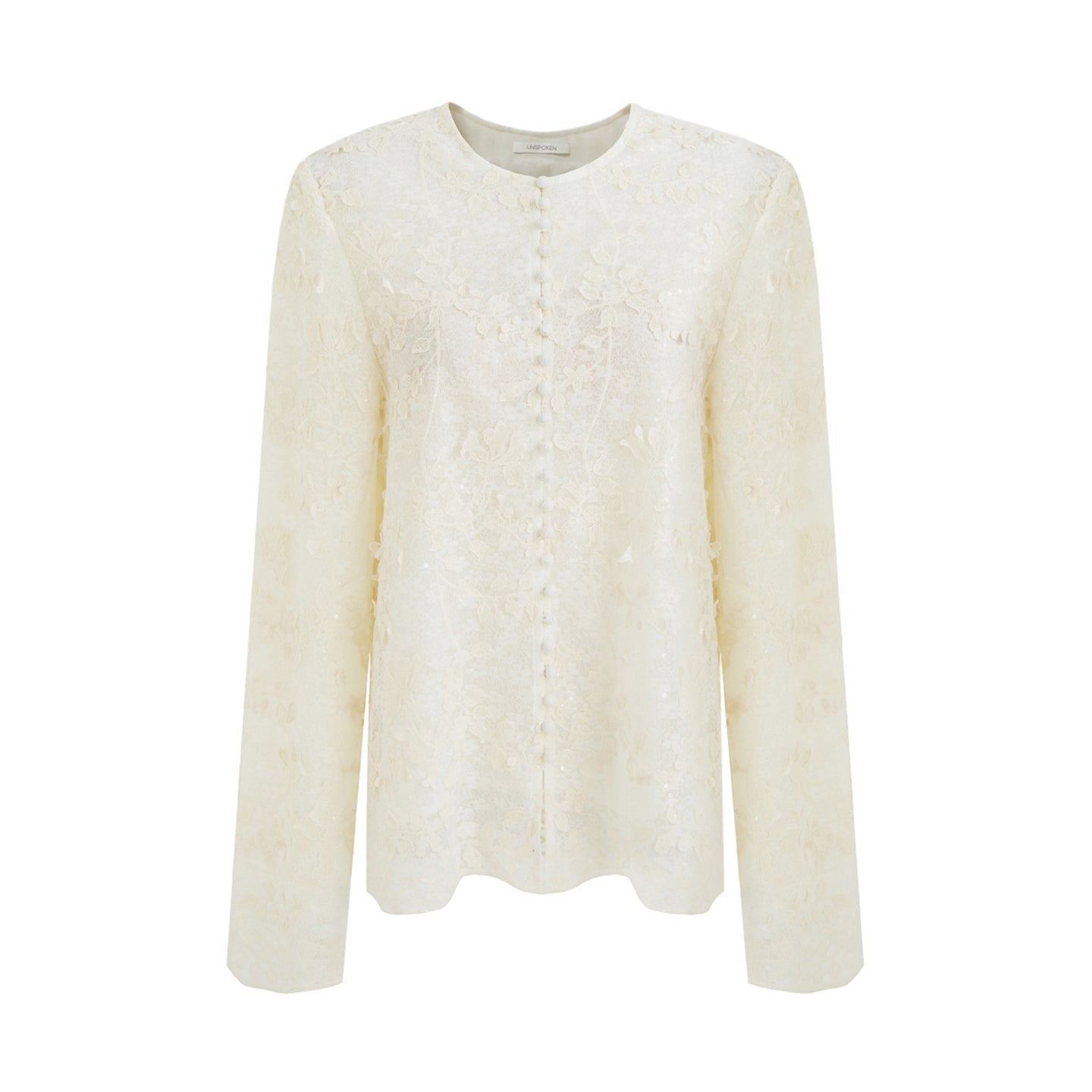 Understated Silhouette Jacquard Blouse