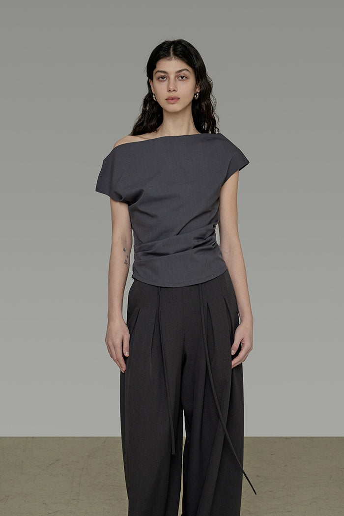 Sculpted Shoulder Knit Top