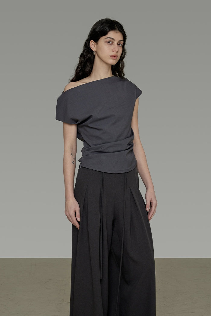 Sculpted Shoulder Knit Top