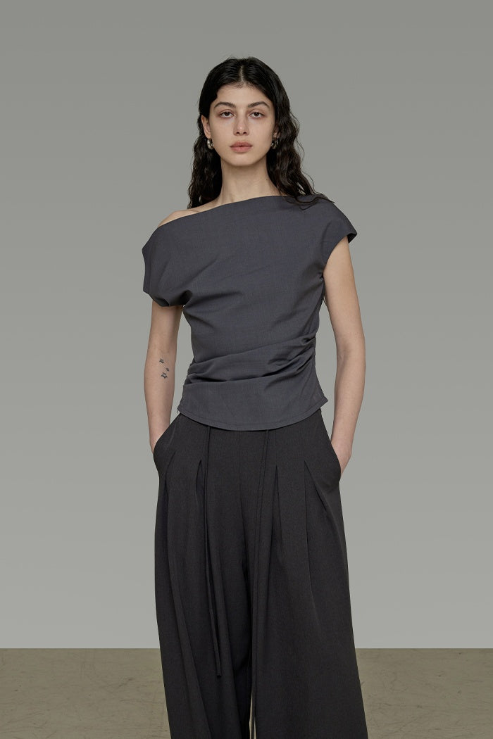 Sculpted Shoulder Knit Top