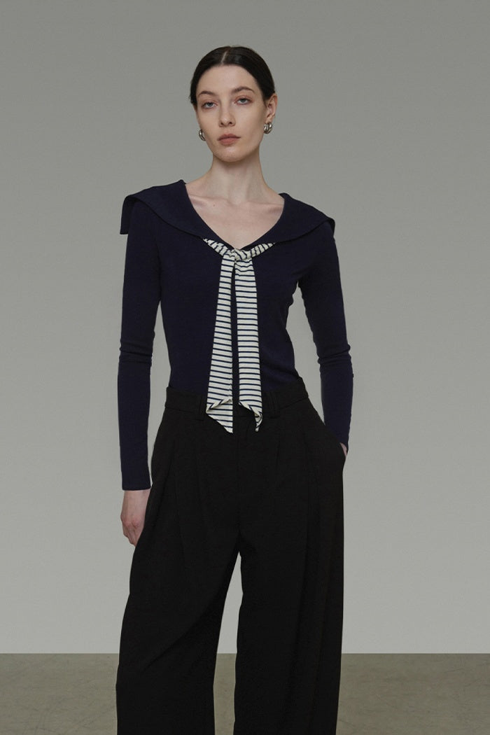 Subtle Detail Retro Knit Top