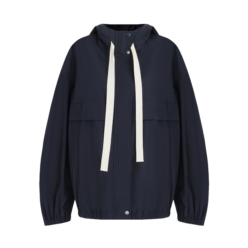 Quiet Movement Navy Drawstring Jacket