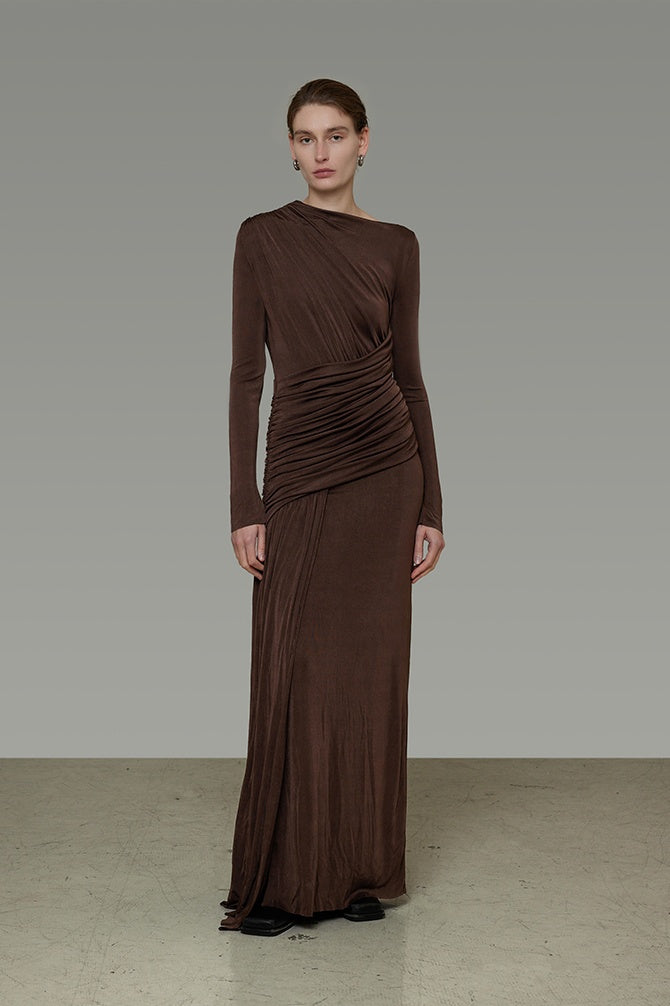 Chic Asymmetric Drape Dress