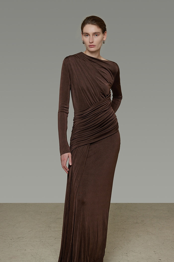 Chic Asymmetric Drape Dress