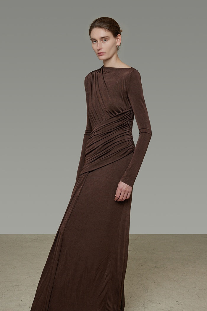 Chic Asymmetric Drape Dress