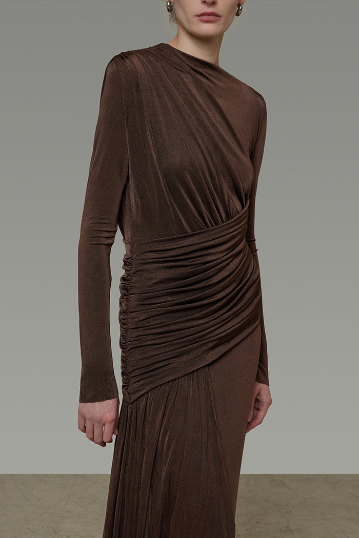 Chic Asymmetric Drape Dress