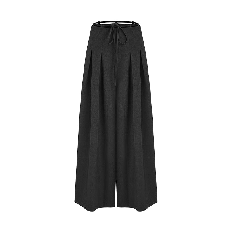 Chic Drape Wide-Leg Tailored Trousers