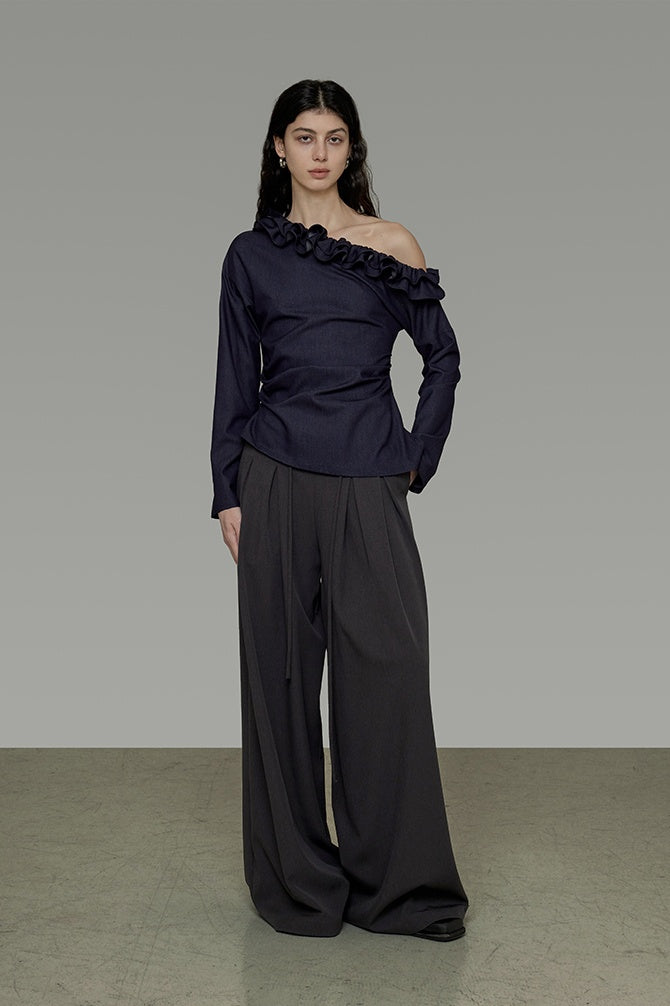 Elegant Asymmetrical Bow Blouse