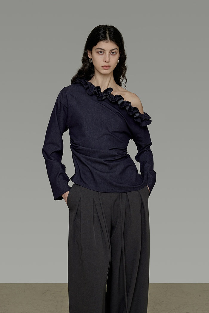Elegant Asymmetrical Bow Blouse