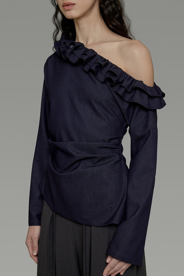 Elegant Asymmetrical Bow Blouse