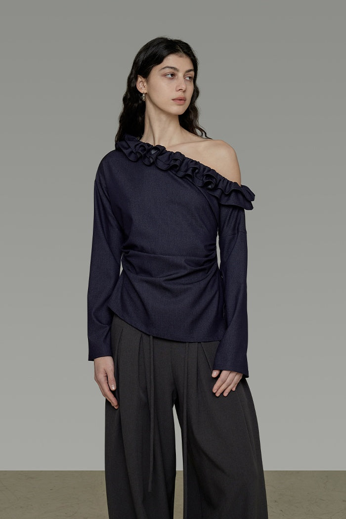 Elegant Asymmetrical Bow Blouse