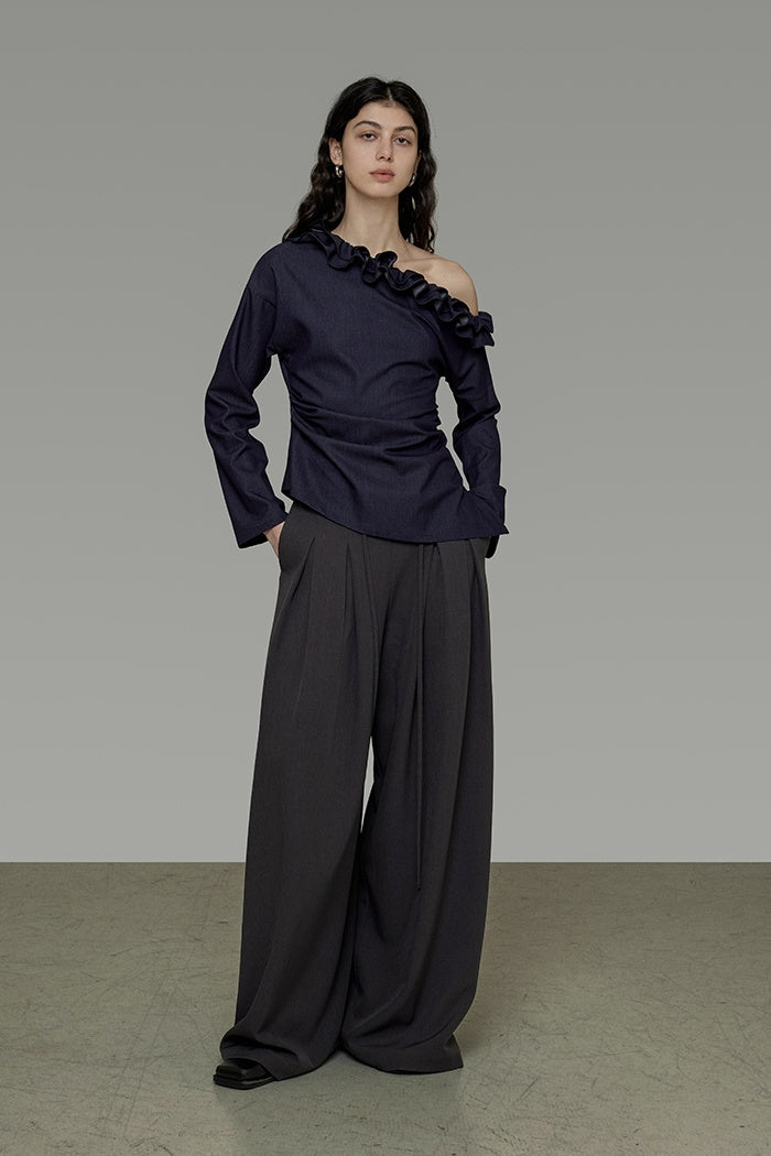 Elegant Asymmetrical Bow Blouse