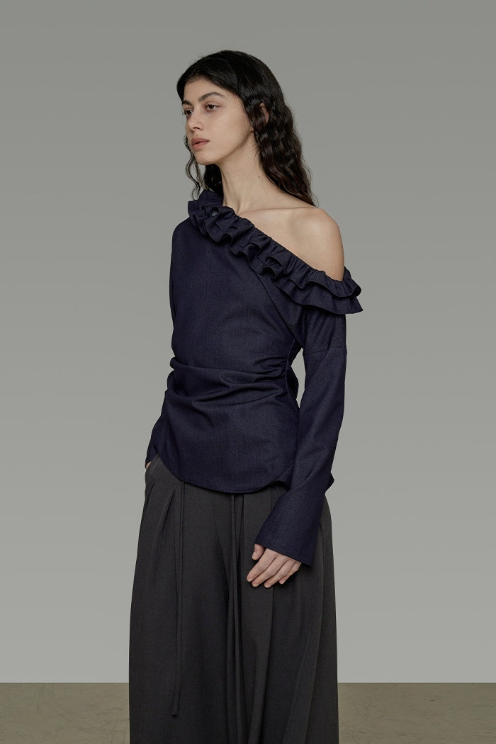 Elegant Asymmetrical Bow Blouse