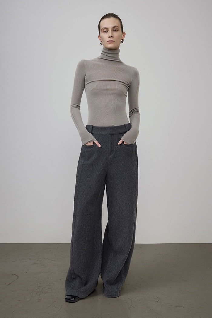 Architectural Wool Wide-Leg Trousers