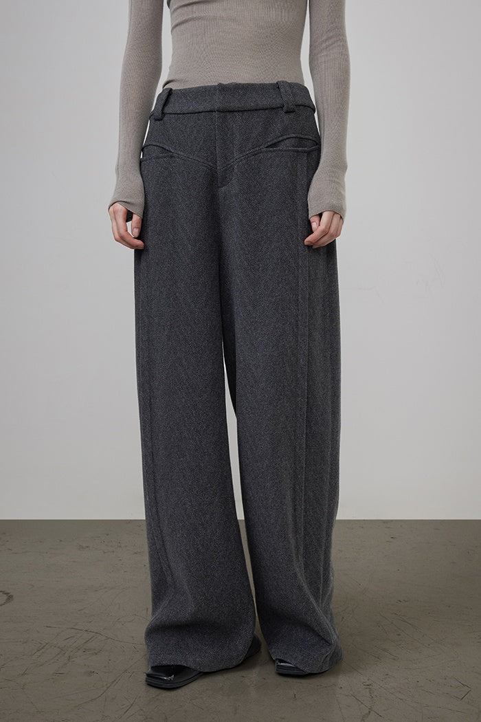 Architectural Wool Wide-Leg Trousers
