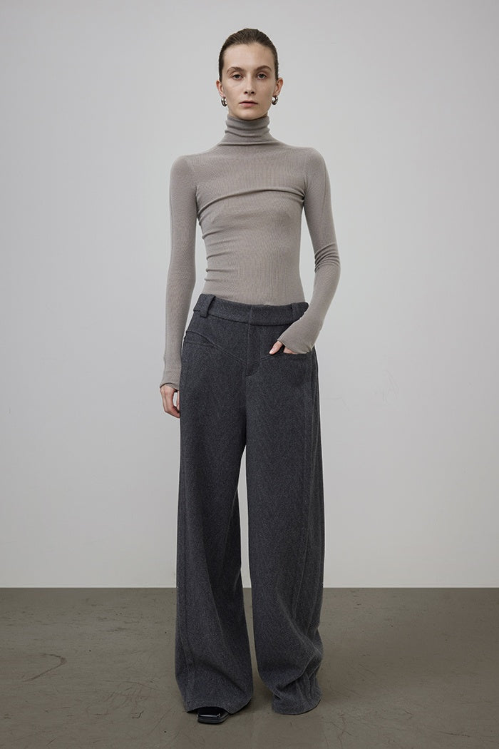 Architectural Wool Wide-Leg Trousers