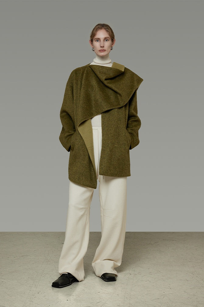Effortless Dual-Tone Wool Coat