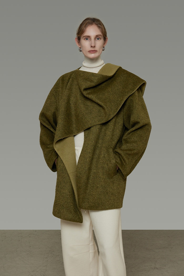 Effortless Dual-Tone Wool Coat