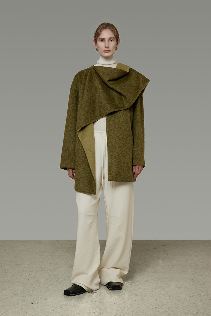 Effortless Dual-Tone Wool Coat