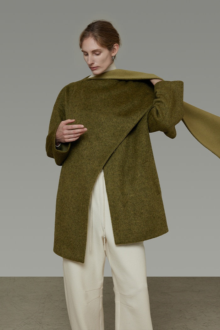 Effortless Dual-Tone Wool Coat
