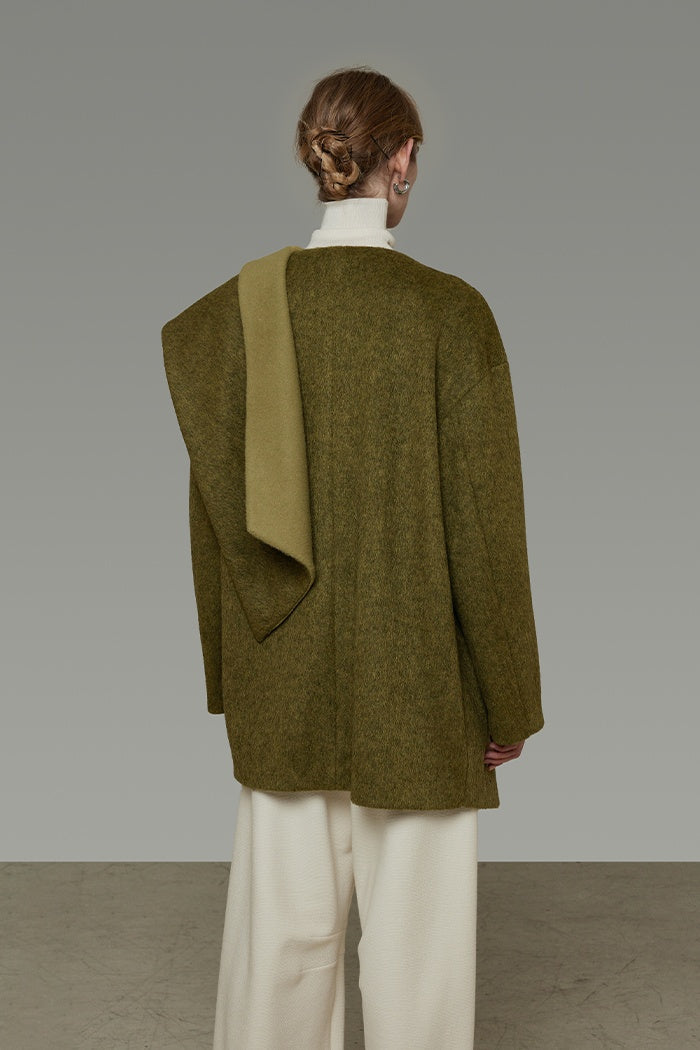 Effortless Dual-Tone Wool Coat