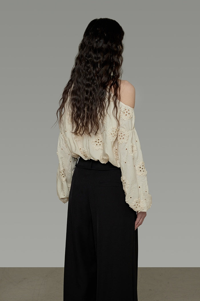 Graceful Cutout Embroidered Blouse