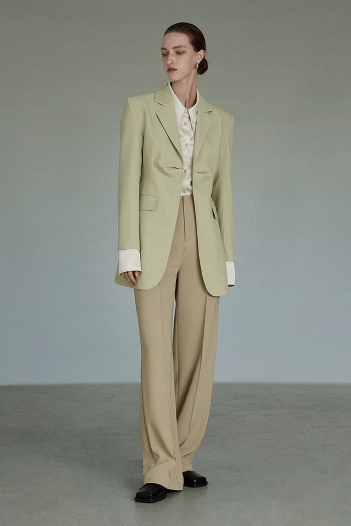 Tailored Chic: Emerald Sculpted Blazer
