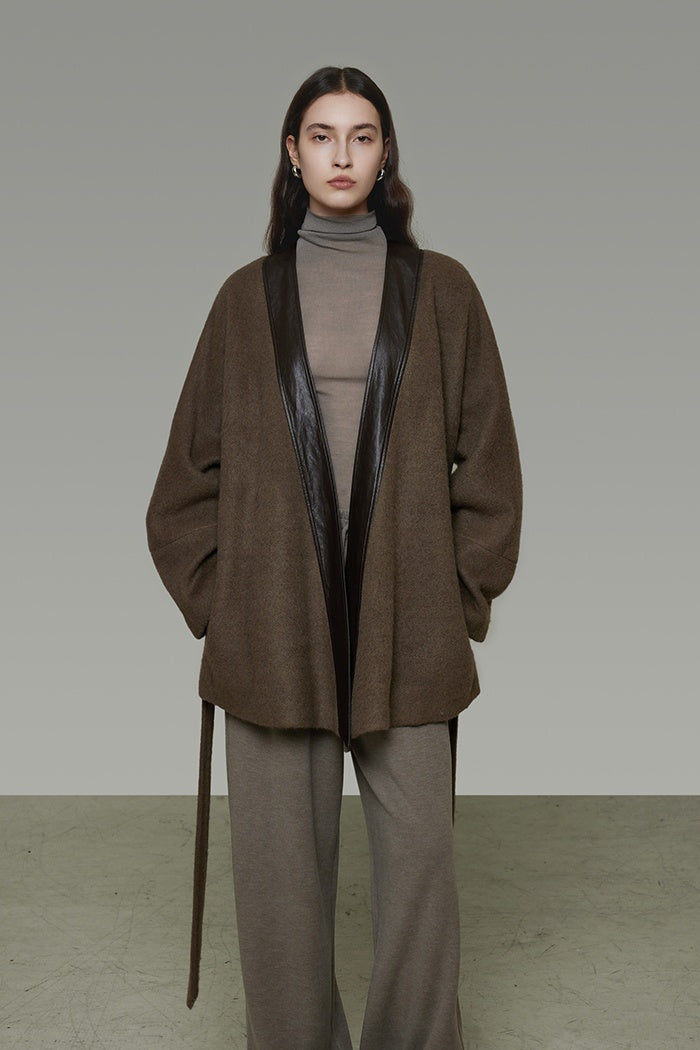 Chic Retro Belted Wool Blend Coat