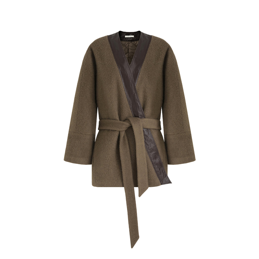 Chic Retro Belted Wool Blend Coat