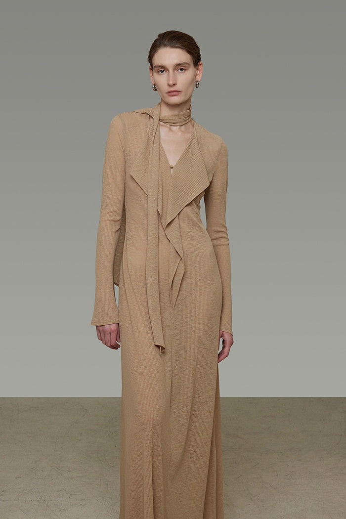 Unspoken Chic V-Neck Ribbon Maxi Dress