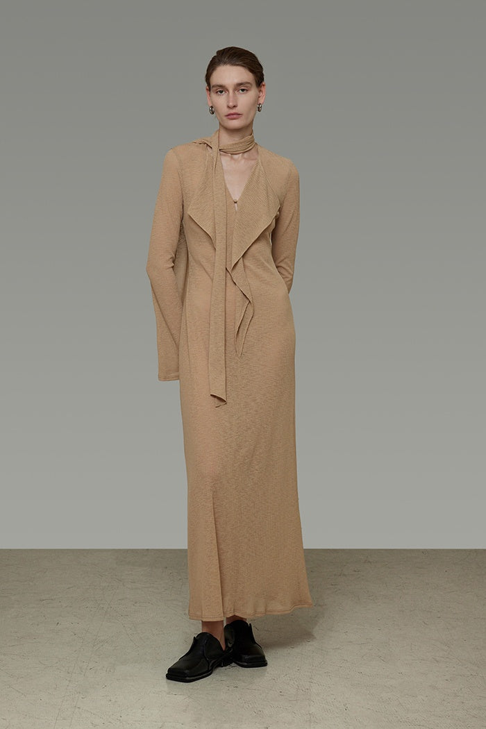 Unspoken Chic V-Neck Ribbon Maxi Dress