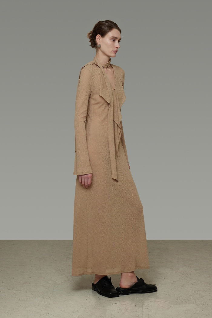 Unspoken Chic V-Neck Ribbon Maxi Dress