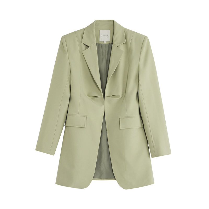 Tailored Chic: Emerald Sculpted Blazer