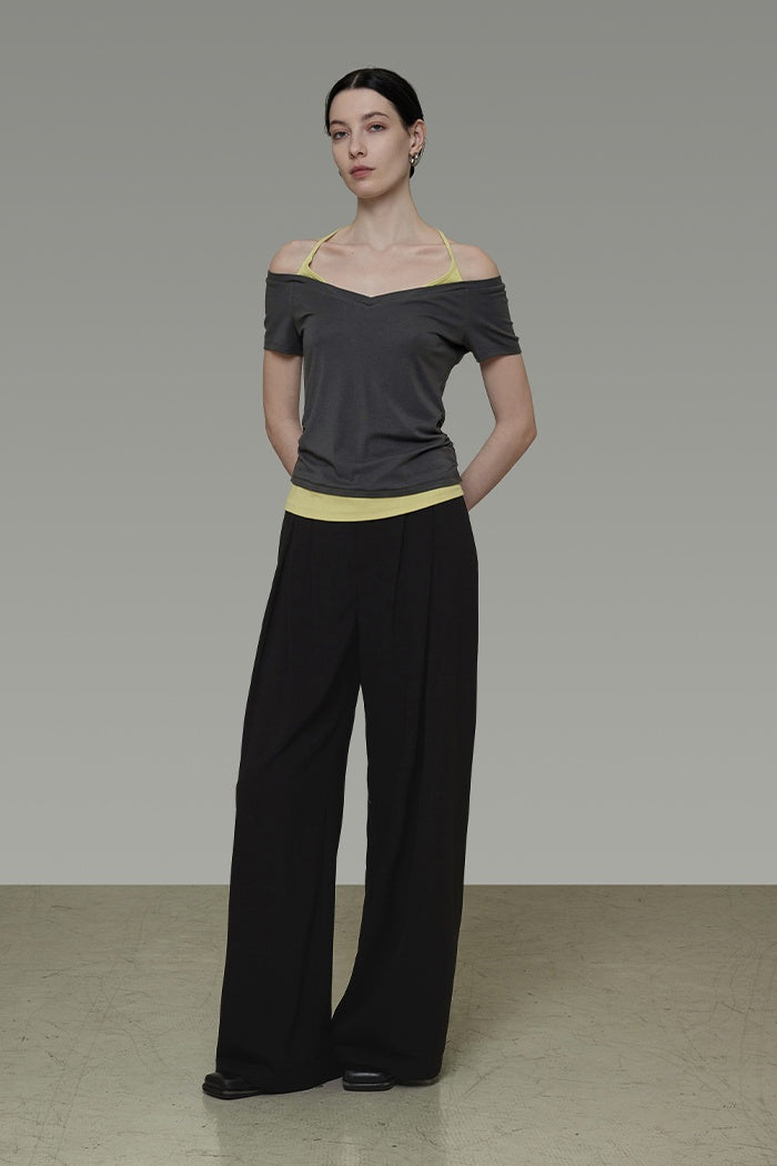 Effortless Contrast V-Neck Tee