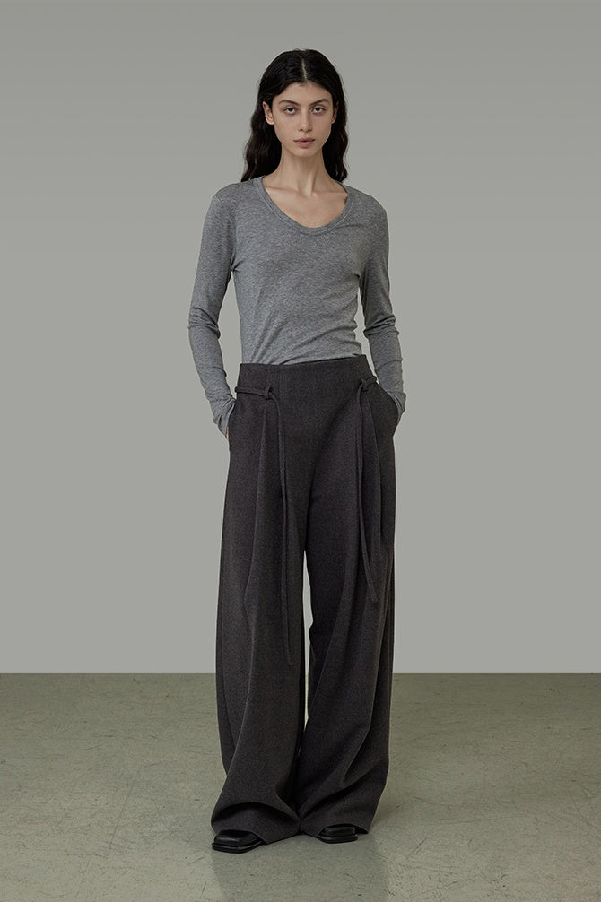 Architectural Drape Wide-Leg Trousers