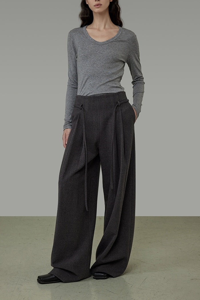Architectural Drape Wide-Leg Trousers