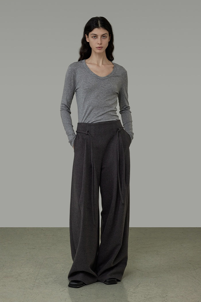 Architectural Drape Wide-Leg Trousers