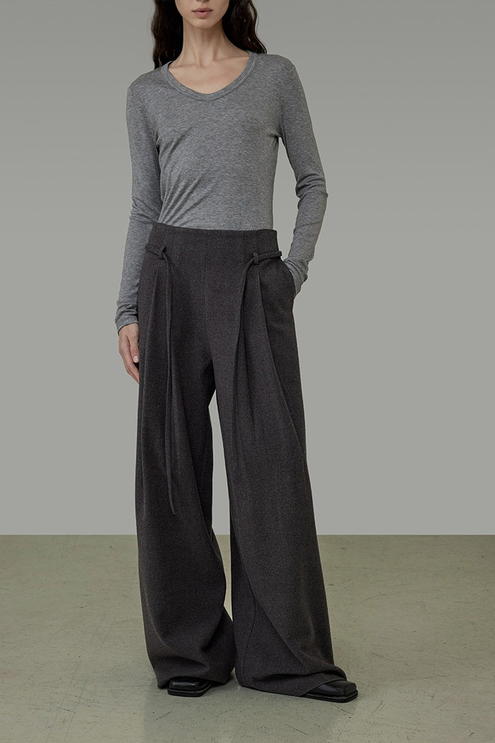 Architectural Drape Wide-Leg Trousers