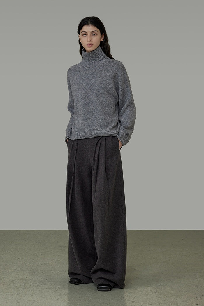Architectural Drape Wide-Leg Trousers